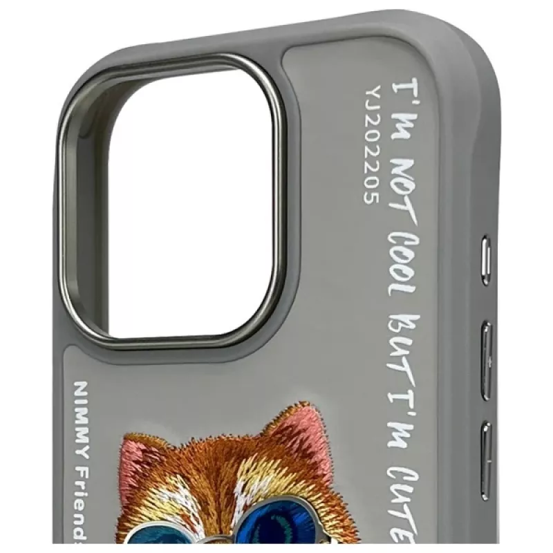 Nimmy apsauginis dėklas, skirtas Apple iPhone 16 Pro Max 6,9 inch pilkas Glasses Cool Cat grafinis