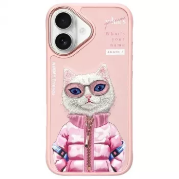 Nimmy Cool&Cute 2.0 Cat Back Cover for Apple iPhone 16 6.1 inch Pink