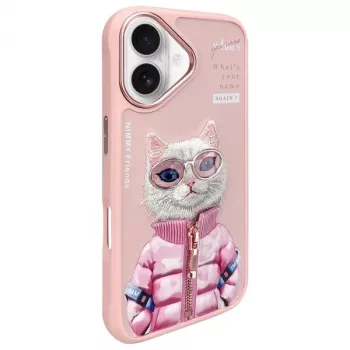 Nimmy Cool&Cute 2.0 Cat Back Cover for Apple iPhone 16 6.1 inch Pink