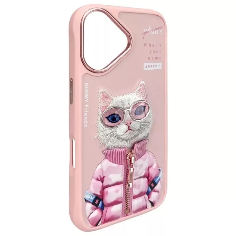 Nimmy Cool&Cute 2.0 Cat Back Cover for Apple iPhone 16 6.1 inch Pink