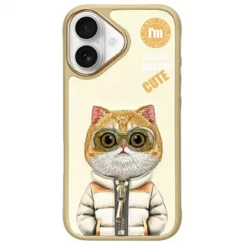 Nimmy Dėklas, skirtas iPhone 16 6.1 inch Khaki Cool&Cute 2.0 Cat
