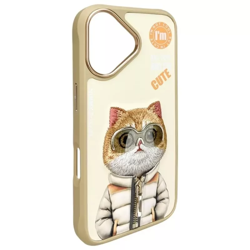 Nimmy Dėklas, skirtas iPhone 16 6.1 inch Khaki Cool&Cute 2.0 Cat