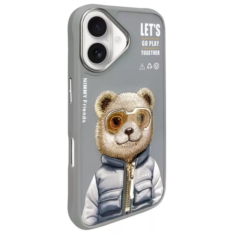 Nimmy Cool&Cute 2.0 Bear Case for Apple iPhone 16 6.1 inch Gray