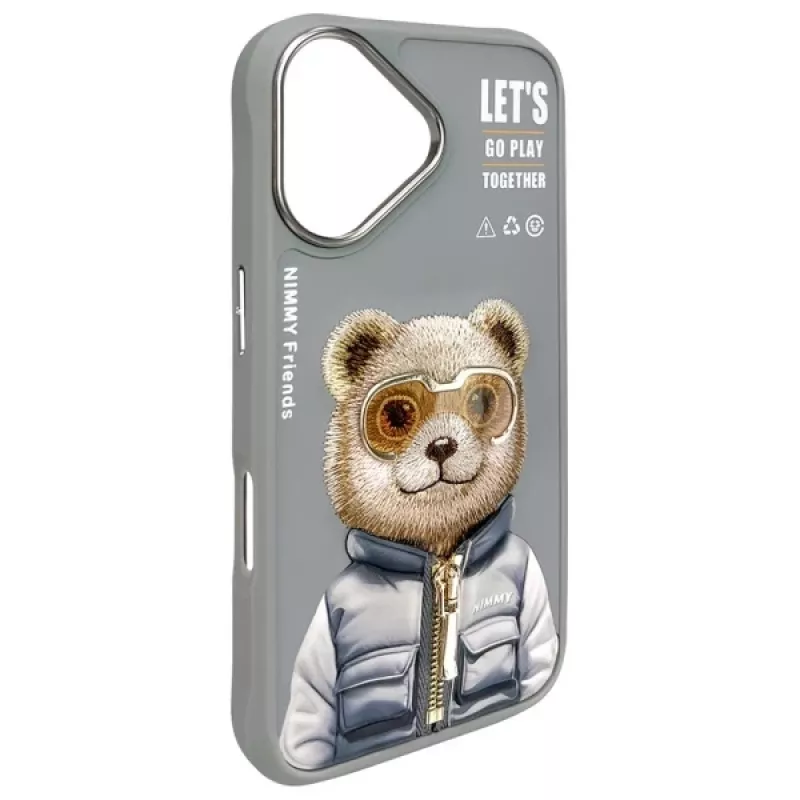 Nimmy Cool&Cute 2.0 Bear Case for Apple iPhone 16 6.1 inch Gray