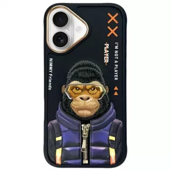 Nimmy Cool&Cute 2.0 Monkey Back Cover for Apple iPhone 16 6.1 inch - Black