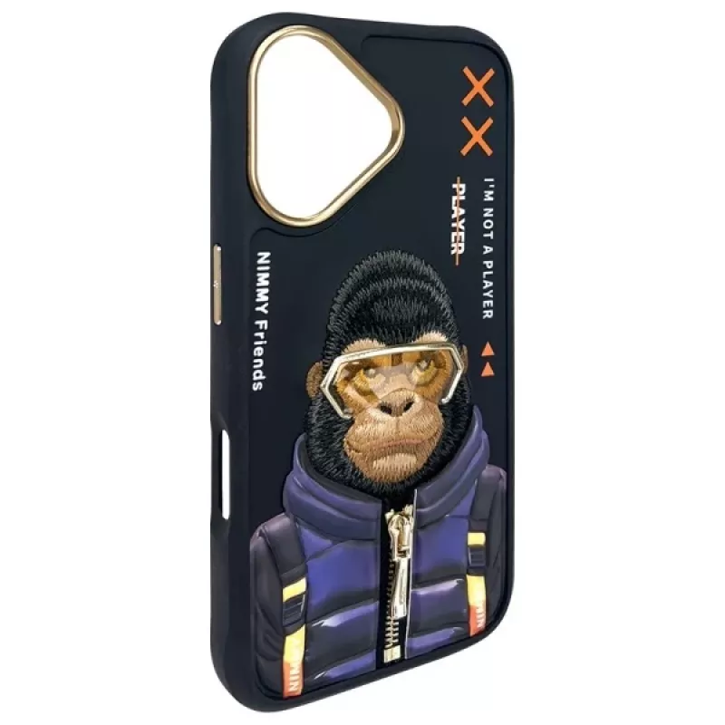 Nimmy Cool&Cute 2.0 Monkey Back Cover for Apple iPhone 16 6.1 inch - Black