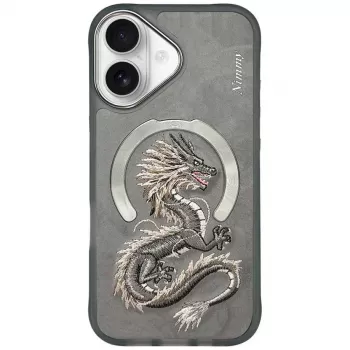 Nimmy Dragon MagSafe Dėklas, skirtas iPhone 16 – Pilka