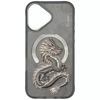 Nimmy Dragon MagSafe Dėklas, skirtas iPhone 16 – Pilka