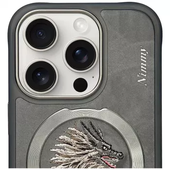 Nimmy Dragon MagSafe Dėklas, skirtas iPhone 16 Pro Max, Pilka