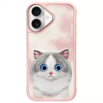Nimmy Big Eyed Pet 2.0 Cat Back Cover Case Apple iPhone 16 6,1 inch - Pink
