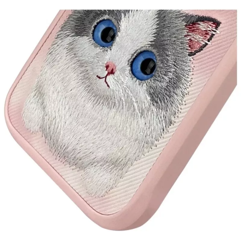 Nimmy Big Eyed Pet 2.0 Cat Case, skirta Apple iPhone 16 Pro 6.3 inch Rožinė