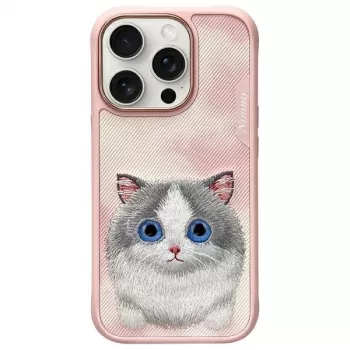 Nimmy Big Eyed Pet 2.0 Cat Case, skirta Apple iPhone 16 Pro Max 6.9 inch - Rožinė