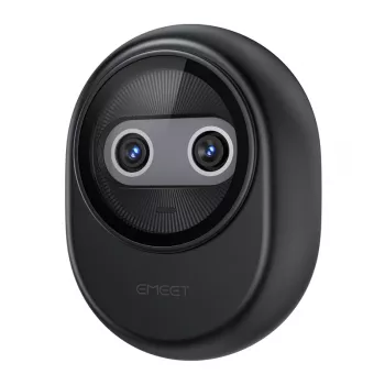 EMEET Piko 4K UHD internetinė kamera su automatiniu fokusavimu, dvigubu mikrofonu, privatumo užsklanda, USB-C, juoda