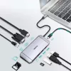 CHOETECH 9-in-1 USB-C Multifunction Hub - 3x USB 3.2 Gen 1, SD/TF Card Reader, HDMI 4K 30Hz, VGA Full HD 60Hz, USB-C PD, RJ45 Gigabit Ethernet, Gray (HUB-M15)