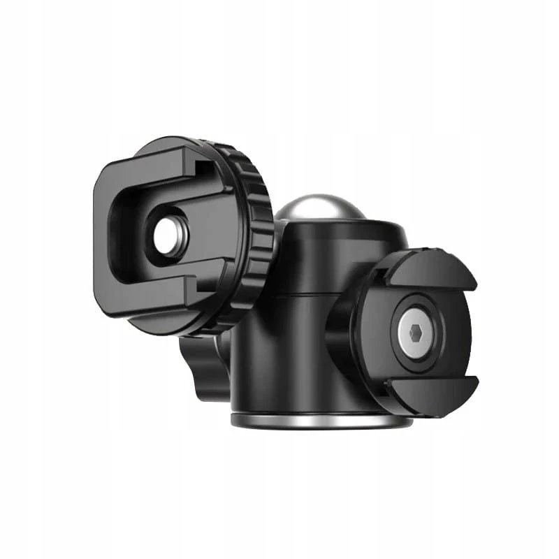 ULANZI U-60 Mini Ball Head su dviem Cold Shoe laikikliais, 1/4 inch sriegis, aliuminio lydinys, 1,5 kg apkrova, juoda