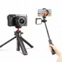ULANZI MT-16 Mini Tripod Selfie Stick su rutuline galvute ir cold shoe, juodas