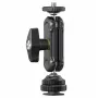 Ulanzi R098 Magic Arm dviguba rutulinė galvutė, 1/4 inch sraigtas ir šaltojo bato laikiklis, juoda