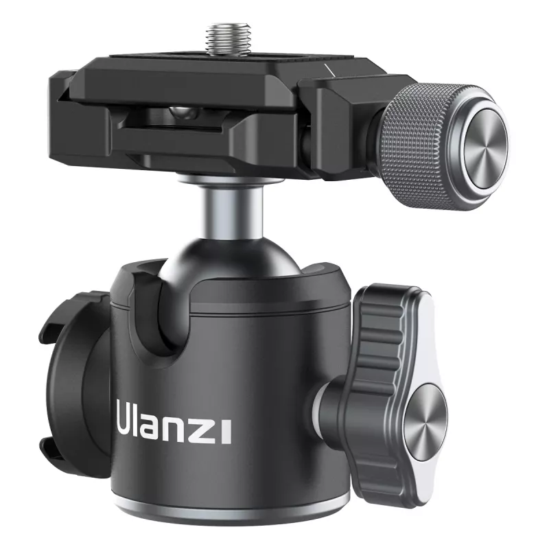 Ulanzi U-80L 3D rutulinė galvutė su Arca-Swiss greito atleidimo plokštele, 20 kg apkrova, 360° panoraminis sukimasis, juoda