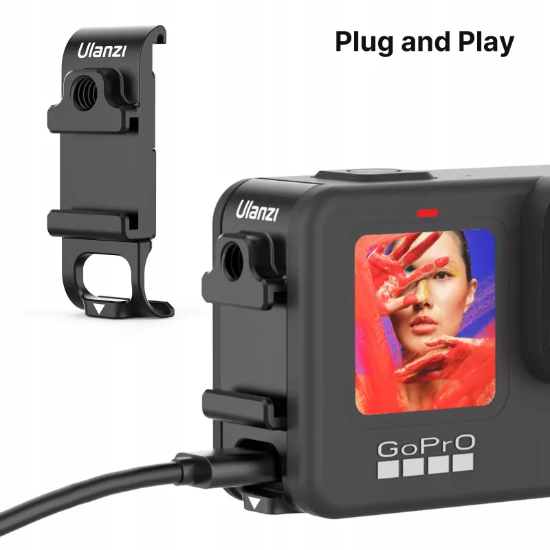 Ulanzi G9-6 Battery Side Cover su Cold Shoe ir 1/4 inch sriegiu, skirta GoPro Hero 9/10/11/12, juoda