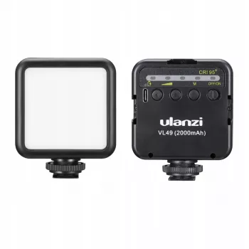 ULANZI VL49 LED Video Light 49 LEDs 2000mAh USB-C įkraunamas DSLR kamerai, gimbalui, išmaniajam telefonui
