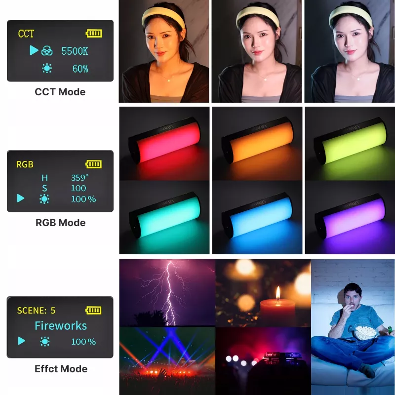 Ulanzi VL110 RGB LED Video Light, 2500K-9000K, 7.5W, 2600mAh