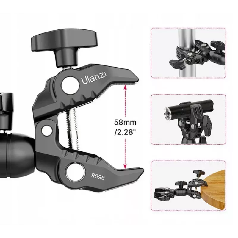 Ulanzi R096 Super Clamp su Magic Arm