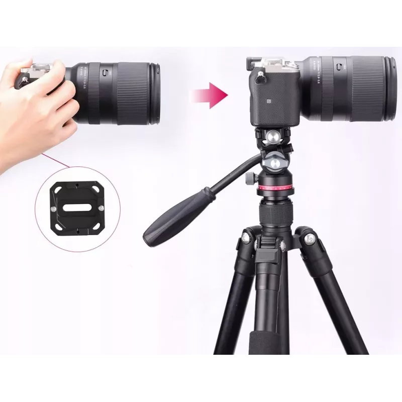 Ulanzi U-190 Panoramic Video Fluid Head with Oil Damping, Aluminum Alloy, 5kg Load, Arca-Swiss Quick Release, 360° Pan, Black