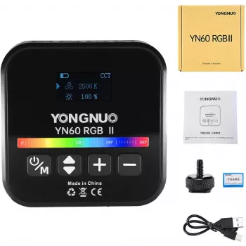 LED Video Light Yongnuo YN60 RGB II - WB (2500K - 9900K), Juoda