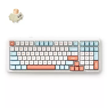 MCHOSE MC-K99V2-3 98 klavišų trijų režimų mechaninė klaviatūra, gasket mount, karštai keičiami jungikliai, RGB, 8000 mAh, juoda