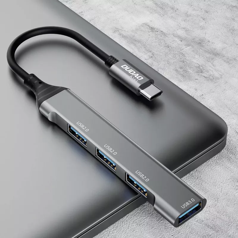 Dudao A16T USB-A Hub 4-Port USB 2.0 Black