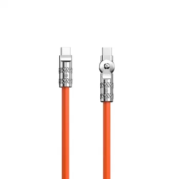Dudao L24CC USB-C į USB-C Kampinis Laidas 120W 1m 180° Sukimasis Oranžinis