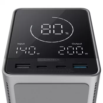 CUKTECH 300W 40000 mAh Power Bank with Wireless Charging 2x USB-C + 2x USB-A Black