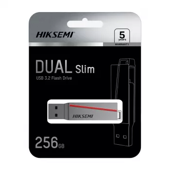 HIKSEMI CLE USB 256 GB E307C U3 Dual USB 3.2 & USB Type-C Flash Drive Grey