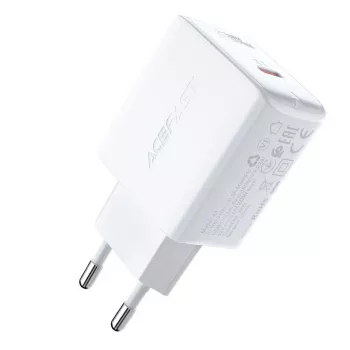ACEFAST A1 PD20W USB-C sieninis įkroviklis baltas