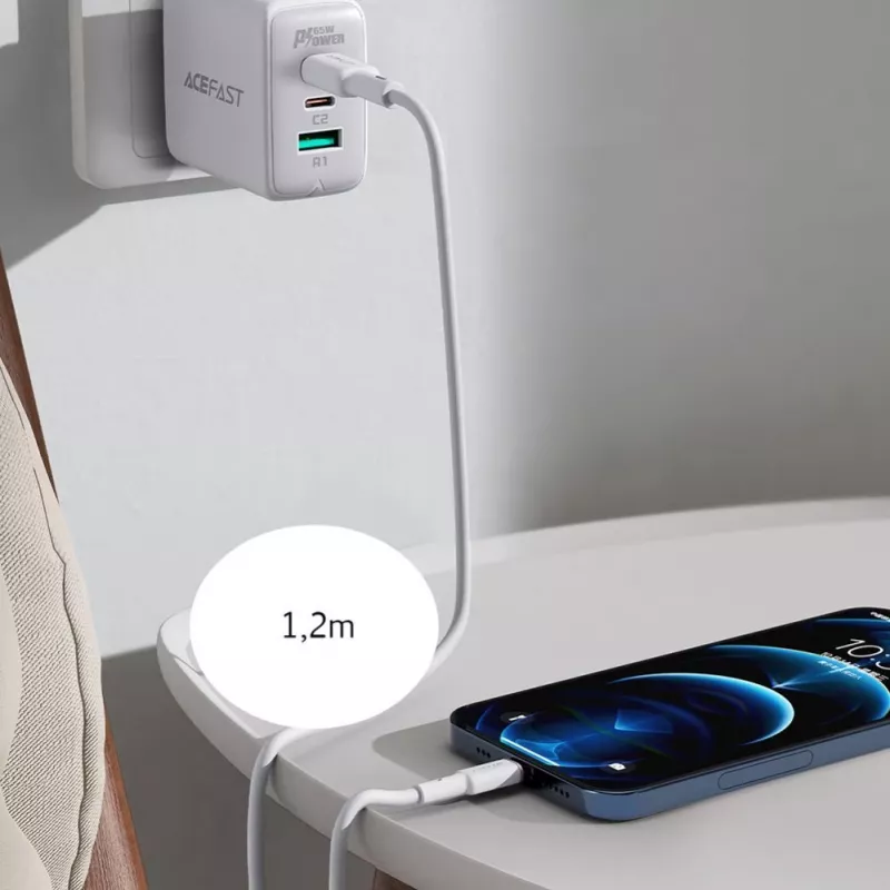 ACEFAST MFI USB-C to Lightning laidas 1,2 m, 30 W, 3 A, juodas (C2-01)