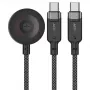 ACEFAST C6-11 3-in-1 USB-C į 2x USB-C & Qi belaidžio įkrovimo laidas, 100W, 1,2m, juodas