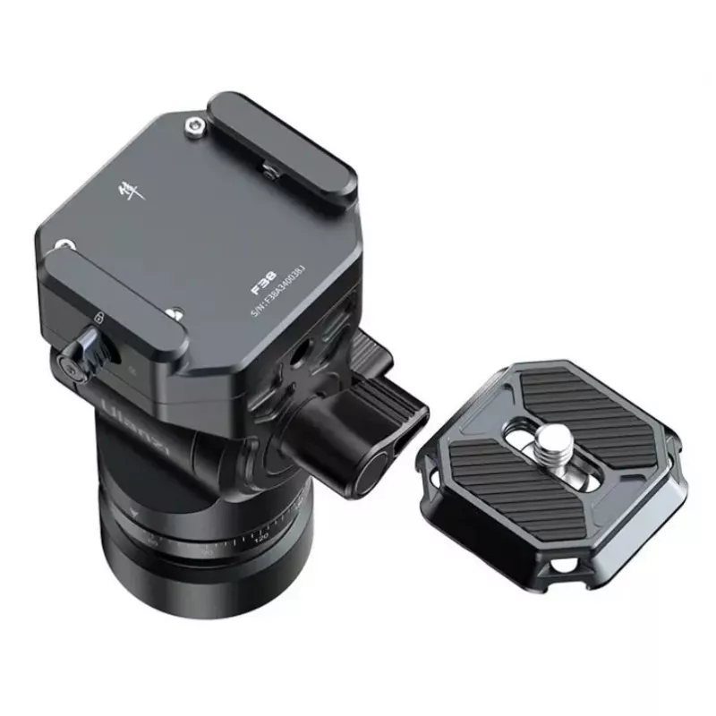 Ulanzi F38 Fluid Video Head 360° Panoramic Oil Damping Tripod Head su Arca-Swiss greito atleidimo sistema, 3 kg apkrova, aliuminio lydinys, juoda