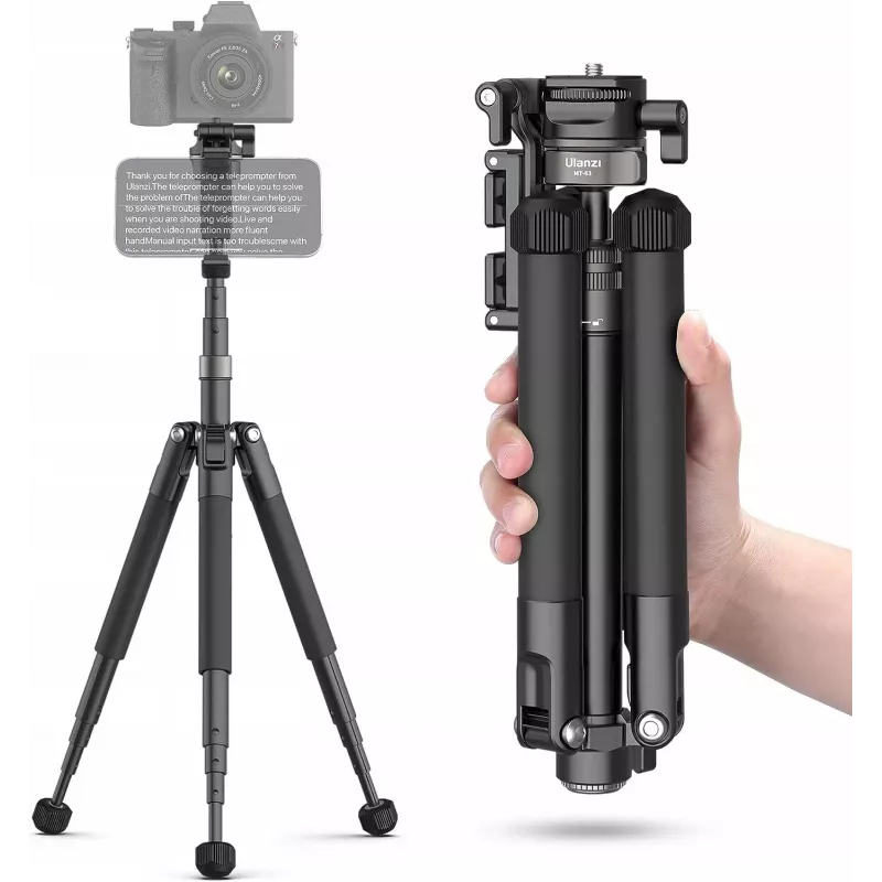 Ulanzi MT-63 Profesionalus Trikojis + Monopodas 145cm Vlog su Telefono Laikikliu ir Prompteriu