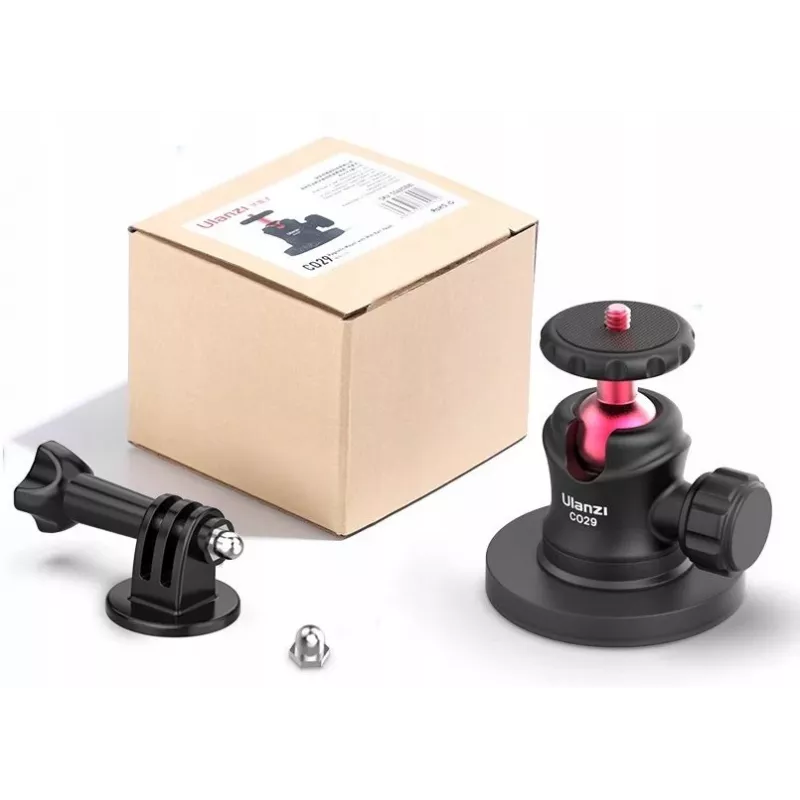 Ulanzi C029 Magnetinis prisisiurbimo laikiklis su 3D rutuline galvute, skirtas GoPro, DJI, Insta360, SJCAM, Xiaomi