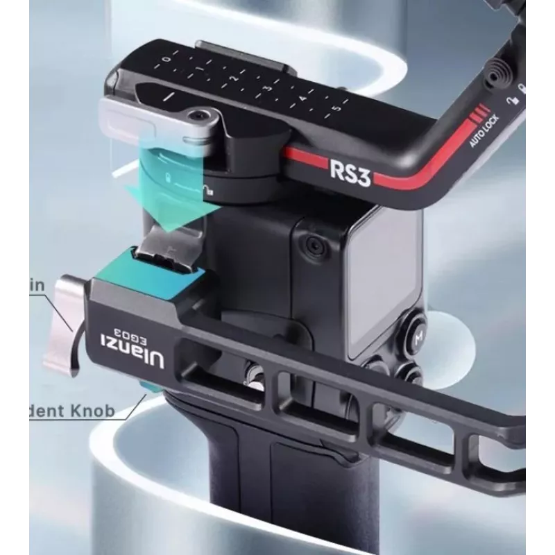ULANZI NATO Rail Clamp Mount, skirtas DJI Ronin RS 2/RS 3/RS 3 Pro/RS 3 Mini – juodas