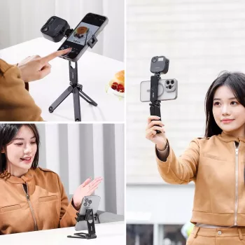 Ulanzi M007 / Ma26 3-in-1 Metal Phone Tripod Grip with 360° Rotation, Cold Shoe Mount, Black