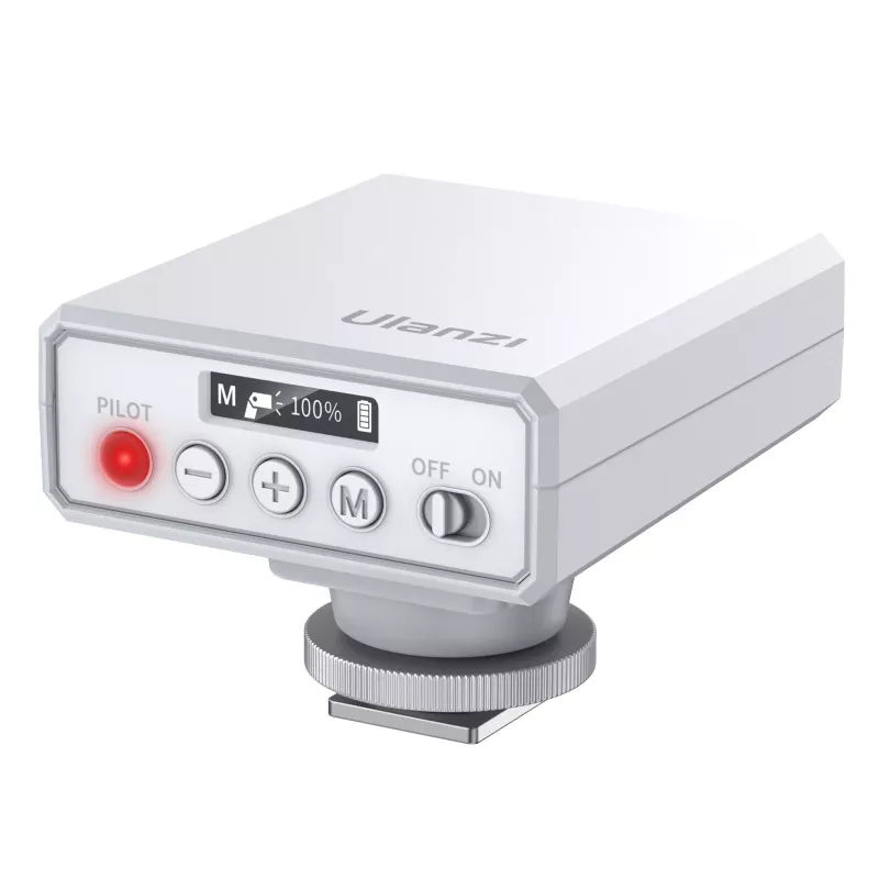 Ulanzi F12 GN12 RGB LED Video Light su Cold Shoe adapteriu, 2500K-9000K, 6W, 2000mAh, Baltas