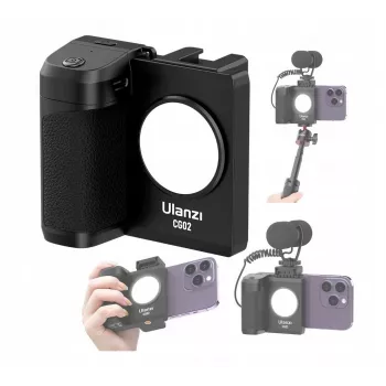 ULANZI CG02 Smartphone Grip su Bluetooth nuotolinio valdymo pulteliu ir LED šviesa