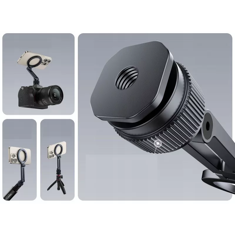 ULANZI MA07 Magnetinis telefono laikiklis su Cold Shoe ir 1/4 colio sriegiu, suderinamas su MagSafe, juodas