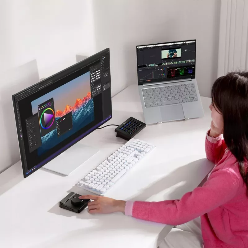 ULANZI D100H Bluetooth 5.0 Haptic Video Controller su rotaciniu rankenėle ir OLED ekranu