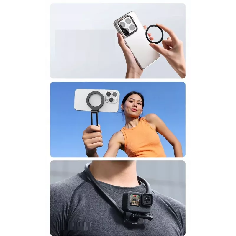 ULANZI MG14 Magnetinis kaklo laikiklis POV filmavimui, tinka telefonui, GoPro, DJI, Insta360