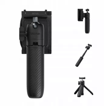 ULANZI MT66 3-in-1 Mini Tripod Selfie Stick Backpack Clip for DJI Osmo Action 5 Pro 4 3, GoPro, Insta360 - Juoda