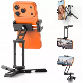 ULANZI SK29 Magic Arm Phone Tripod Mount su Arca-Swiss greito atleidimo plokštele, 1/4 colio sriegiu, Cold Shoe, juodas