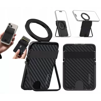 ULANZI ML25 MagSafe Wallet Stand 2-in-1 kortelių laikiklis ir telefono stovas, skirtas iPhone - juoda