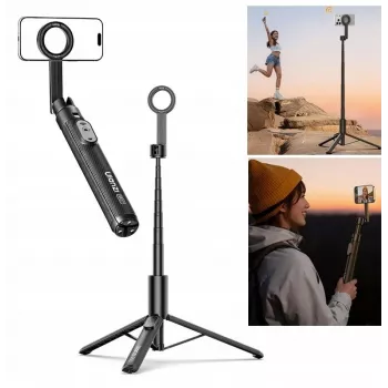 ULANZI SK27 2-in-1 Selfie Stick Tripod su MagSafe magnetiniu laikikliu, 165 cm ištraukimu, Bluetooth nuotolinio valdymo pulteliu, juoda